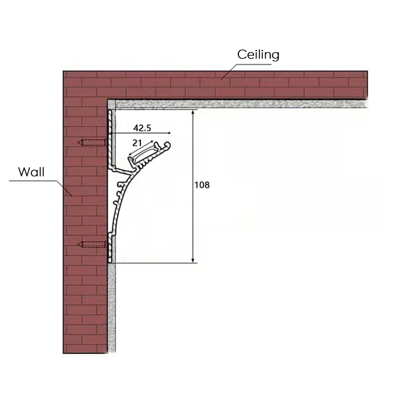 Dry Plastered Upper Wall Crown Molding For Indirect Lighting Ceiling Dry Plastered Upper Wall Crown Molding For Indirect Lighting Ceiling
